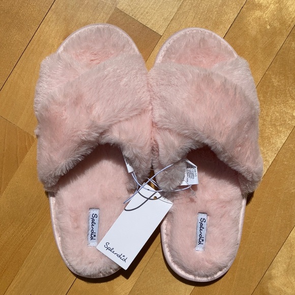 Splendid Pink Fuzzy Slippers - Picture 2 of 4